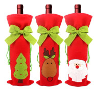3 st jultomte-ren-snögubbe-vinflaskeöverdrag