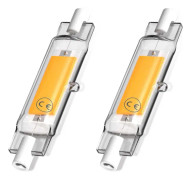 5W R7s 78MM J78 COB Filament LED-lampa, 500 lumen 360 grader, halogenlampa 30W 48W 50W motsvarande (2 st, 4000K dagsljus) [Energiklass A++]