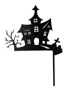 Kyrkogårdstema Dörrhörndekorationer Vägg & dörr Halloween TräskyltSpökhus