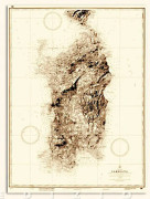 Istituto Idrografico Ön Sardiniens Historiska Sjökort Guld