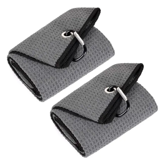 Tri-Fold Golfhandduk - Premium Mikrofibertyg - Präglad Mönster