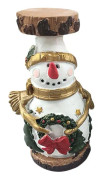 CDQ Jul värmeljus i trä (Snögubbe)