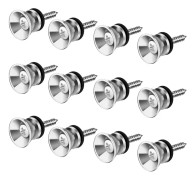 12 st 2,3x1,2 cm Gitarrremknapp med kit, remspärr, solida metallburkar ände (silver)