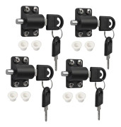 4-pack skjutfönsterlås Skjutdörr Universal (svart)