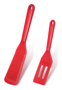 2-pack Mini Brownie Servering Spatula Set, Server Turner Slotted Silicone Kitchen Utensil (Röd)