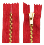 x 15 cm ej avtagbara metalldragkedjor - Dragkedjor - Röd - Sy