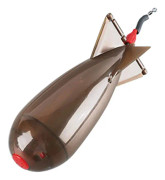 Matare Spomb Raketformade Fiskefoder Flytande Betehållare Fiskeverktyg (Brun S) Brown s
