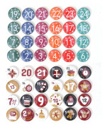 2 set Juladventskalender 1-24 Sifferknappar för