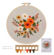 Korsstygnsstartset med blommönster