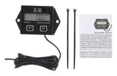 1 st Bärbar LCD-display Tändstift Motor Digital Timmätare Varvräknare Mätare För Motorcykel Atv Båt Generator (svart)