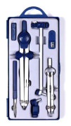 Rund mätare ritinstrument set - Blå & Silver, 8 st