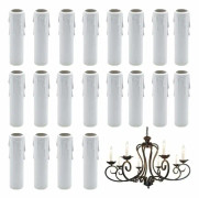 MINKUROW Ljusrör Set med 20 Vintage Plast Ljusskydd - 30 x 100 mm för Byt Ljuskronor, Vägglampor, Ljushållare - Vit?