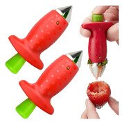 2-pack Jordgubbsstjälksverktyg Jordgubbsstjälksborttagare Fruktkärnare Köksredskap Lh-1