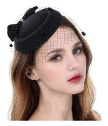 Fascinatorhatt i 1920-talsstil med hårklämma och nätvoal för kvinnor