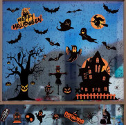 8 ark Halloween-fönsterklistermärken för Halloween-fönsterdekorationer, avtagbara fönsterklistermärken för Halloween-inredning utomhus