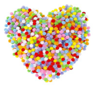 Pom Poms för hantverk, 1000 st Mini Pom Poms, 8 mm Pom Poms för att göra hantverk