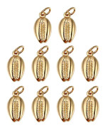10 st rostfritt stål halsband hängen Creative Shell Shape hängande hängen Golden 2,5X1,3CM