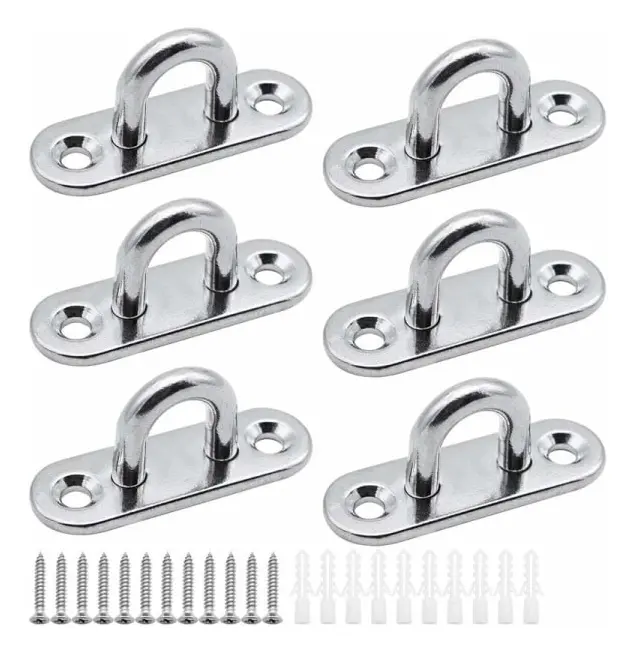 6 st hålplåtar, rostfritt stål lock, 5 mm kraftiga fasta krokar, hängande stol, markis, båttillbehör, etc.