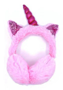 Rosa öronmuffar med öron och horn