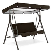 Swing Cover, 210D Outdoor Swing Vattentät Cover, Utbytbart Swing Tak (Top Swing Cover), Lämplig för trädgård-Svart_195 * 125 * 15cm