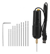 Set Harts Elektrisk miniborr med 10 st borrar Bits f?r smycken G?r-det-sj?lv-aluminiumprodukter Tr? Nyckelring Tillverkning Molds