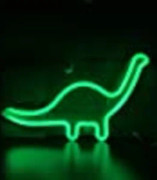 Grön LED Neonljus Dinosaurieformad Dekorljusskylt, Väggdekoration
