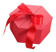 Presentförpackning med band Hexagon pappersblommor case med härlig kanin för alla hjärtans dag Jikaix