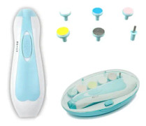 Elektrisk Baby Nagelklippare, Säker Baby Nagelfil Kit med Extra Ersättningsdynor, Trim Polish Grooming Kit för