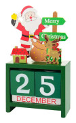 Jul Adventskalender, Trä Jul Nedräkning Kalender Block, Skrivbordskalendrar för Jul Dekor