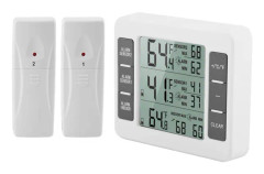 Trådlös digital hörbar larm kylskåpstermometer med 2PCS sensor min/max display
