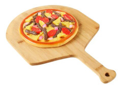 Premiumkvalitet 12-tums pizzaskal i bambu av trä för pizza,