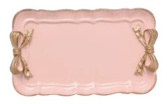 Vintage dekorativ bricka handduksbricka förvaringsbricka (rosa)