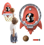 Basketbollkorg med boll och pump Minibasketbollkorg med sugkoppar Fällbar basketbollkorg för barnsport Ingen borrning krävs，Röd