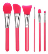 Silikon Makeup Borste Set Vattenmelon Röd 6st