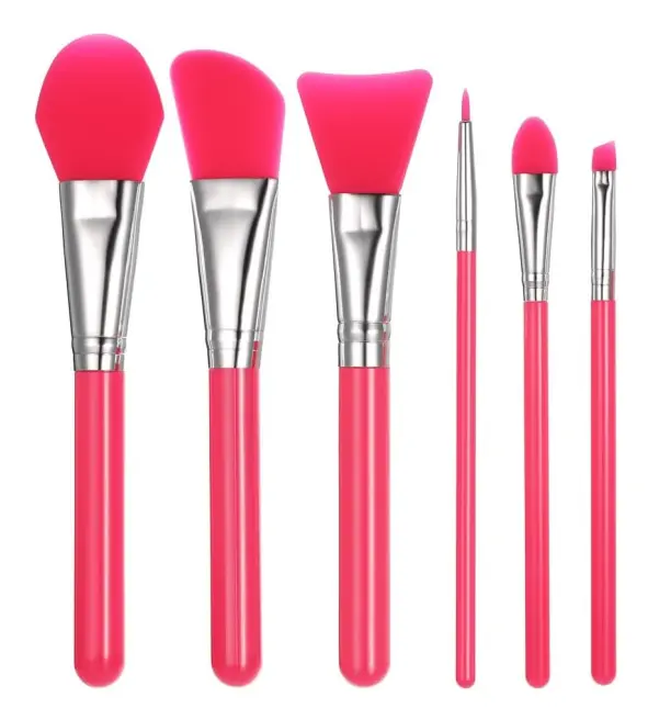 Silikon Makeup Borste Set Vattenmelon Röd 6st