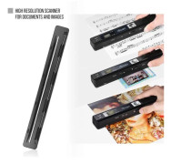 Bärbar trådlös HD-dokument- och bildskanner A4-storlek 900DPI JPG/PDF-format LCD-skärm Svart (inklusive CD)
