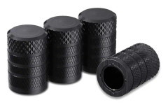 Däckventilskaftlock, Svart, 4 st/förpackning, Anodiserad aluminiumdäckventilskaftlock, Korrosionsbeständig, Universalstamskydd för bilar lastbilar motorcyklar