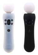 Ivyueen 2 st Anti-halk cover Case för Playstation Ps Vr Move Motion Controller Svart Blå Röd1 Svart och 1 Klar
