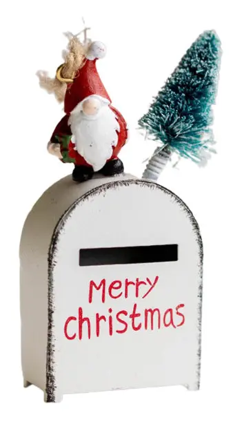 Farfi Mini Xmas Smidesjärn brevlåde prydnadsföremål med snöre Tall Xmas Träd dekoration Julhus hänge för fest
