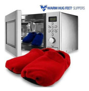 Mikrovågsuppvärmda tofflor - fleece - Röd