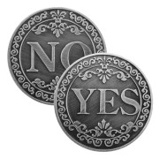 YES NO Flipping Challenge Coin Beslutsfattare - Silver