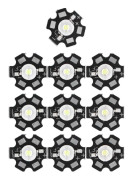 10 st 1W LED-chip Highlight DIY Ljuspärlor med Aluminiumbas 6500k 90lm 20mm Vitt Ljus