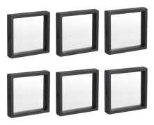 Flytande ramdisplayhållare stativ 3D smyckendisplaylåda för ring halsband armband örhänge 6-pack（svart） black