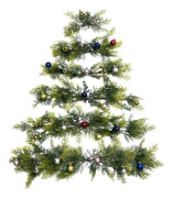 För Kreativ Simulering Vägghängande Julgran Med Metallisk Plast Kula Klockor Hänge Xmas Nyår Holiday Party Dörr Fönster Deocration