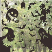 Stora Halloween-fönsterklistermärken, Halloween-fönsterdekorationer Halloween-fönster силуэт för fönsterglasväggar