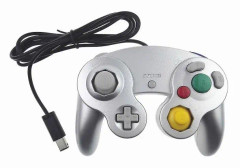 Ny Kabelansluten Handkontroll Gamepad Kompatibel med Nintendo Gamecube Konsol Wii U Konsol silver
