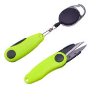 2 st Snabba Räkformade Fiskarsaxar i Rostfritt Stål Tillbehör Vikbara Fiske Linje Klipp Clipper Fiske Sax (Grön)