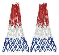 2-pack kraftiga 12-ringars standard basketnät tillverkade av flerfärgade,