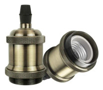 Vintage Edison E27 lamphållare, antik taksockel, hängande lampsockel, lampfot, lampfot, brons