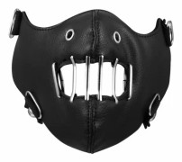 Lädersmask, motorcykelcykelbiker för män, ihålig halvmask